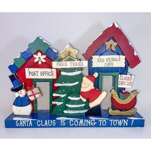 Christmas Wooden Standing Table Decorations Snowman Town Country Primitive Santa